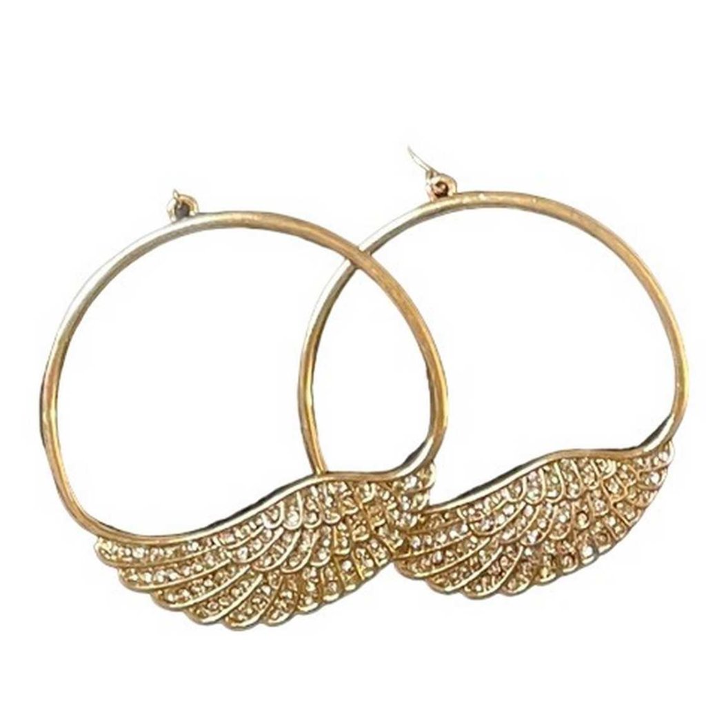 G By Guess Angel Wings Hoop Earrings